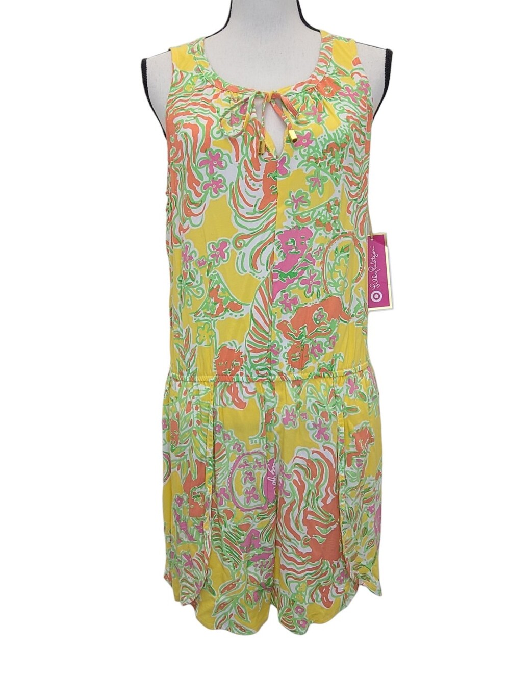 Lilly Pulitzer For Target Challis Romper Happy Place 506615 Medium NWT